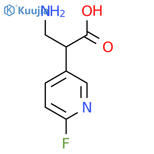 3-amino-2-(6-fluoropyridin-3-yl)propanoic acid structure