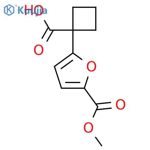 1-5-(methoxycarbonyl)furan-2-ylcyclobutane-1-carboxylic acid structure