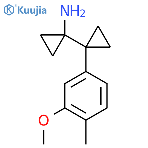 1-1-(3-methoxy-4-methylphenyl)cyclopropylcyclopropan-1-amine structure