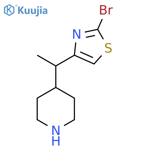 4-1-(2-bromo-1,3-thiazol-4-yl)ethylpiperidine structure