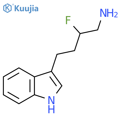 2-fluoro-4-(1H-indol-3-yl)butan-1-amine structure