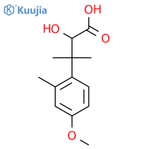 2-hydroxy-3-(4-methoxy-2-methylphenyl)-3-methylbutanoic acid structure