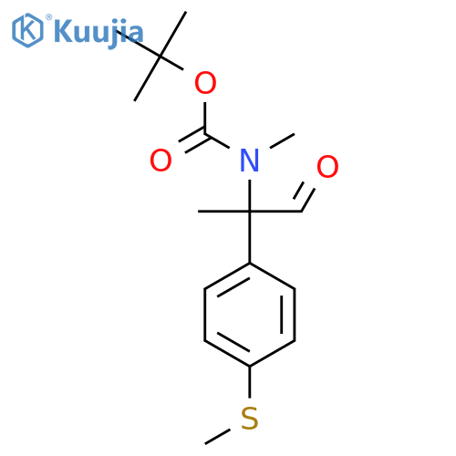 tert-butyl N-methyl-N-{2-4-(methylsulfanyl)phenyl-1-oxopropan-2-yl}carbamate structure