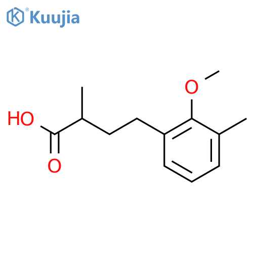 4-(2-methoxy-3-methylphenyl)-2-methylbutanoic acid structure