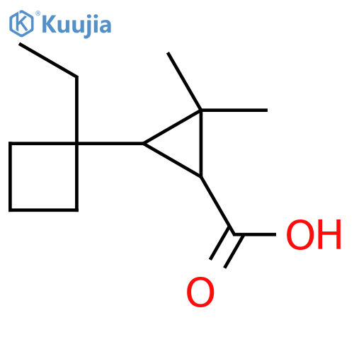 3-(1-ethylcyclobutyl)-2,2-dimethylcyclopropane-1-carboxylic acid structure