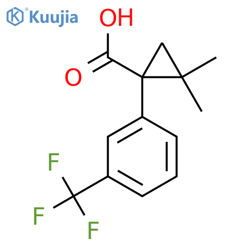 2,2-dimethyl-1-3-(trifluoromethyl)phenylcyclopropane-1-carboxylic acid structure