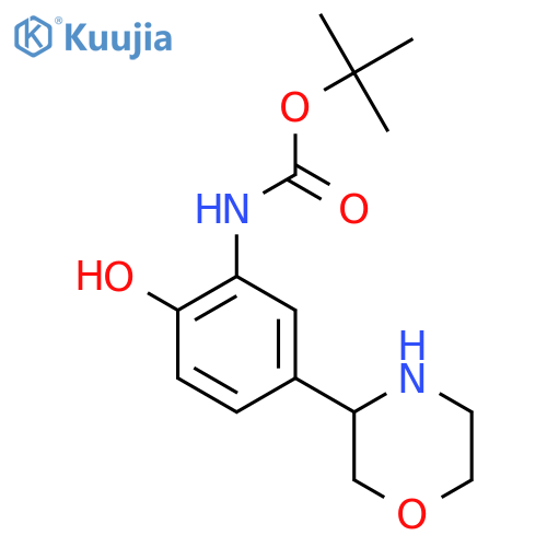 tert-butyl N-[2-hydroxy-5-(morpholin-3-yl)phenyl]carbamate structure