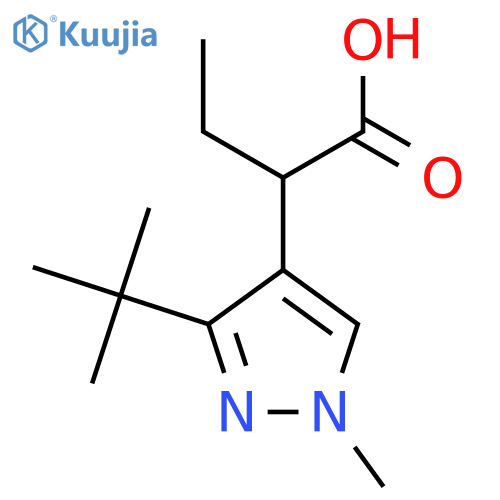 2-(3-tert-butyl-1-methyl-1H-pyrazol-4-yl)butanoic acid structure