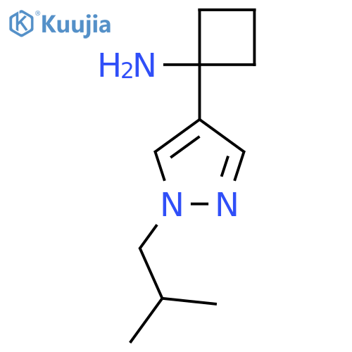 1-1-(2-methylpropyl)-1H-pyrazol-4-ylcyclobutan-1-amine structure