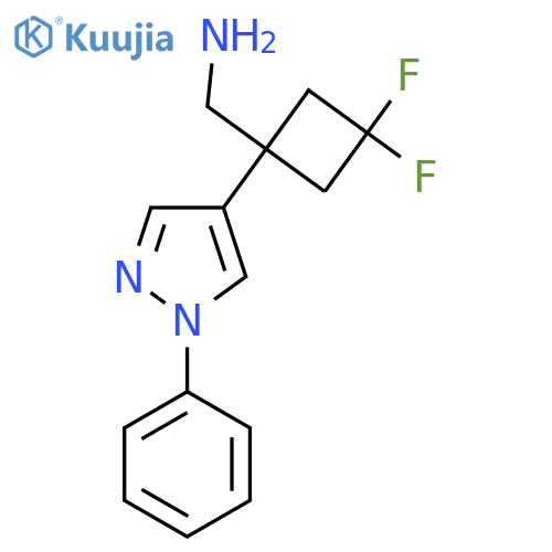 3,3-difluoro-1-(1-phenyl-1H-pyrazol-4-yl)cyclobutylmethanamine structure