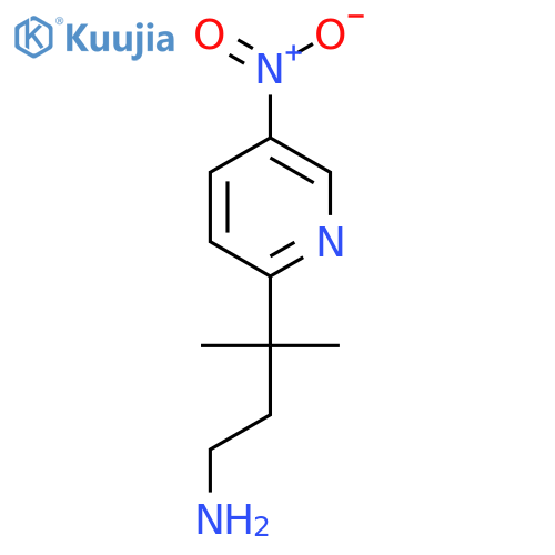 3-methyl-3-(5-nitropyridin-2-yl)butan-1-amine structure