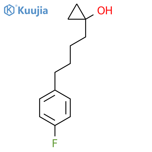 1-4-(4-fluorophenyl)butylcyclopropan-1-ol structure