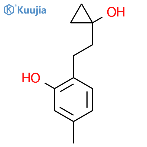 2-2-(1-hydroxycyclopropyl)ethyl-5-methylphenol structure