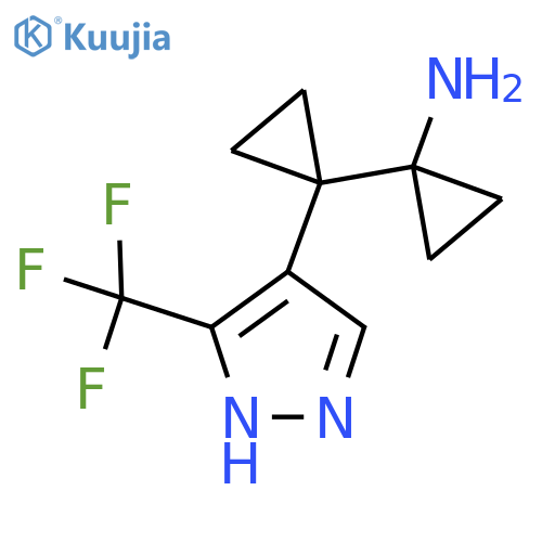 1-{1-3-(trifluoromethyl)-1H-pyrazol-4-ylcyclopropyl}cyclopropan-1-amine structure