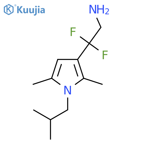 2-2,5-dimethyl-1-(2-methylpropyl)-1H-pyrrol-3-yl-2,2-difluoroethan-1-amine structure