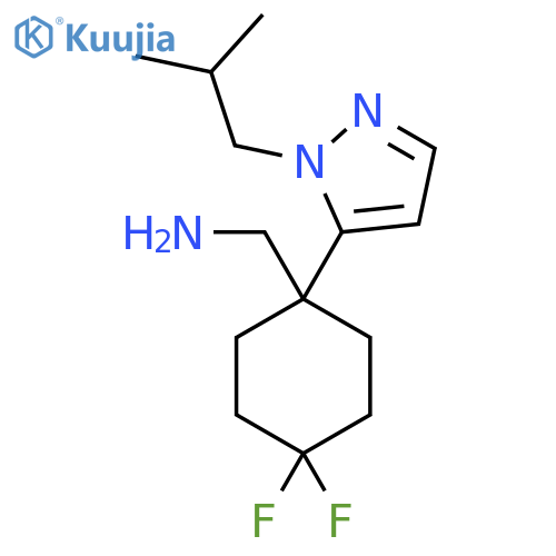 {4,4-difluoro-1-1-(2-methylpropyl)-1H-pyrazol-5-ylcyclohexyl}methanamine structure