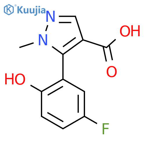 5-(5-fluoro-2-hydroxyphenyl)-1-methyl-1H-pyrazole-4-carboxylic acid structure