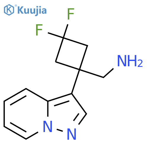 (3,3-difluoro-1-{pyrazolo1,5-apyridin-3-yl}cyclobutyl)methanamine structure
