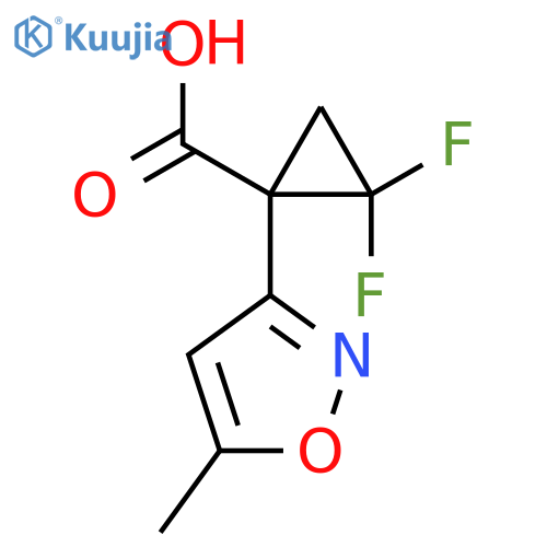 2,2-difluoro-1-(5-methyl-1,2-oxazol-3-yl)cyclopropane-1-carboxylic acid structure