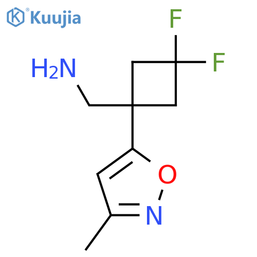 3,3-difluoro-1-(3-methyl-1,2-oxazol-5-yl)cyclobutylmethanamine structure