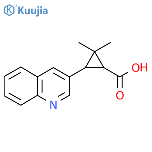 2,2-dimethyl-3-(quinolin-3-yl)cyclopropane-1-carboxylic acid structure