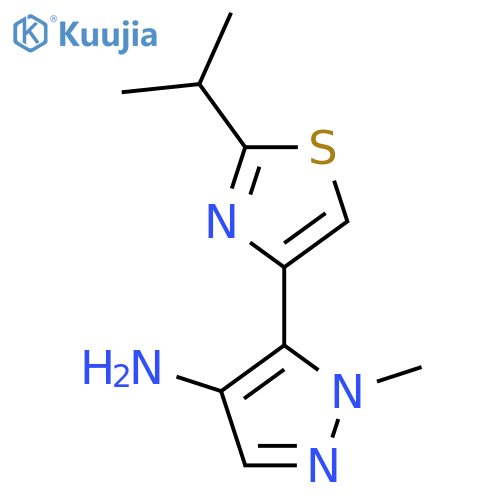 1-methyl-5-2-(propan-2-yl)-1,3-thiazol-4-yl-1H-pyrazol-4-amine structure