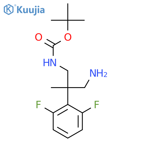 tert-butyl N-3-amino-2-(2,6-difluorophenyl)-2-methylpropylcarbamate structure