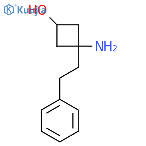 3-amino-3-(2-phenylethyl)cyclobutan-1-ol structure