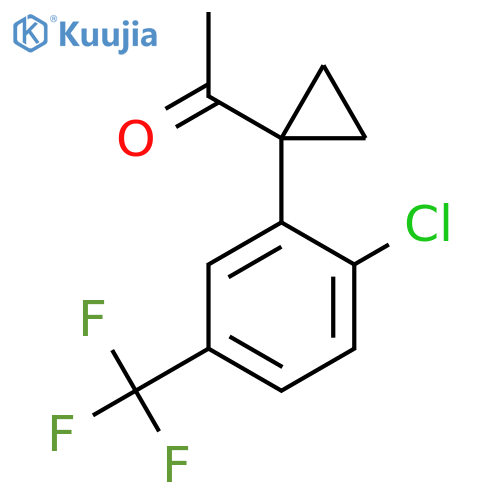 1-{1-2-chloro-5-(trifluoromethyl)phenylcyclopropyl}ethan-1-one structure