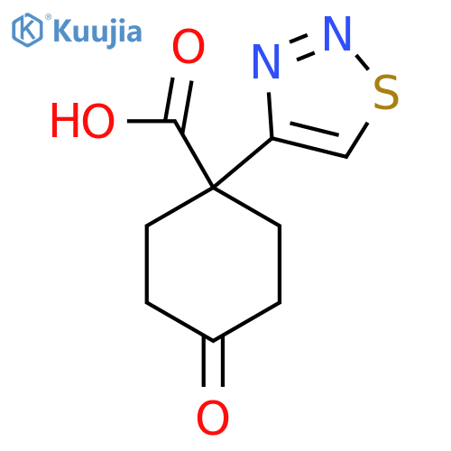 4-oxo-1-(1,2,3-thiadiazol-4-yl)cyclohexane-1-carboxylic acid structure