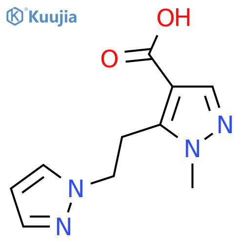 1-methyl-5-2-(1H-pyrazol-1-yl)ethyl-1H-pyrazole-4-carboxylic acid structure