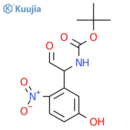 tert-butyl N-1-(5-hydroxy-2-nitrophenyl)-2-oxoethylcarbamate structure