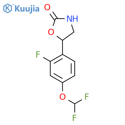 5-4-(difluoromethoxy)-2-fluorophenyl-1,3-oxazolidin-2-one structure