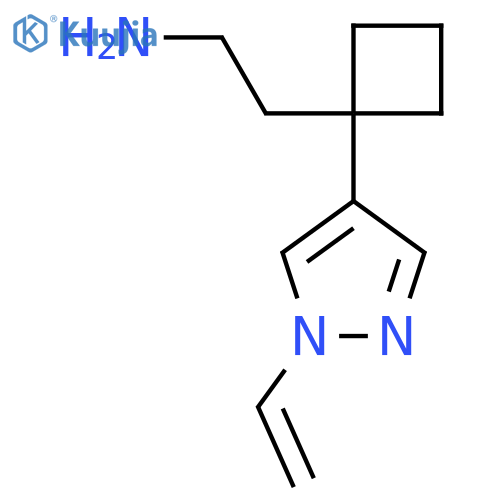 2-1-(1-ethenyl-1H-pyrazol-4-yl)cyclobutylethan-1-amine structure