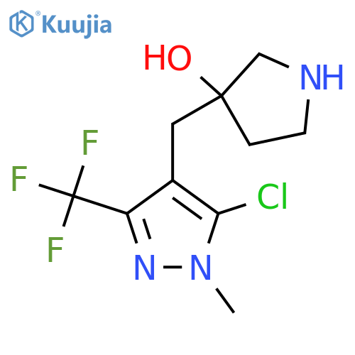 3-{5-chloro-1-methyl-3-(trifluoromethyl)-1H-pyrazol-4-ylmethyl}pyrrolidin-3-ol structure
