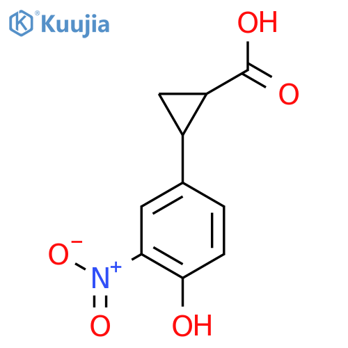 2-(4-hydroxy-3-nitrophenyl)cyclopropane-1-carboxylic acid structure