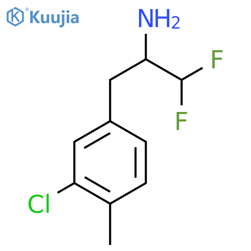 3-(3-chloro-4-methylphenyl)-1,1-difluoropropan-2-amine structure