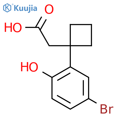 2-1-(5-bromo-2-hydroxyphenyl)cyclobutylacetic acid structure