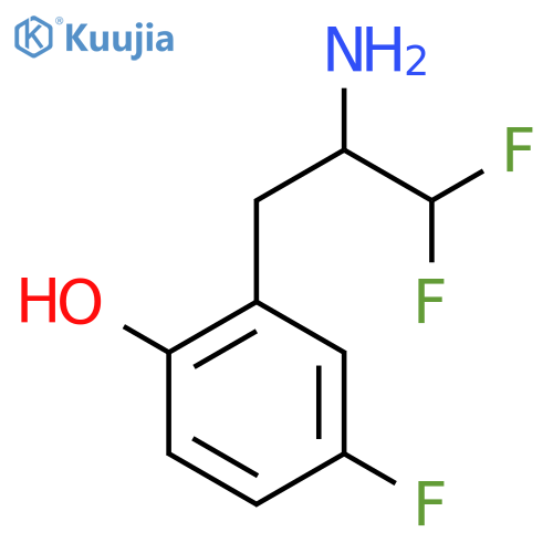 2-(2-amino-3,3-difluoropropyl)-4-fluorophenol structure