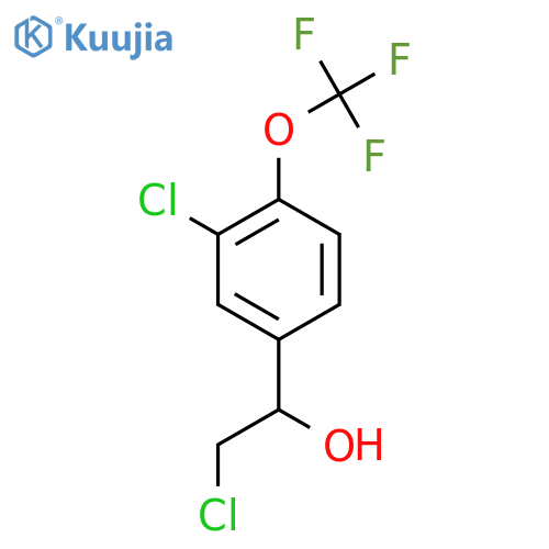 2-chloro-1-3-chloro-4-(trifluoromethoxy)phenylethan-1-ol structure