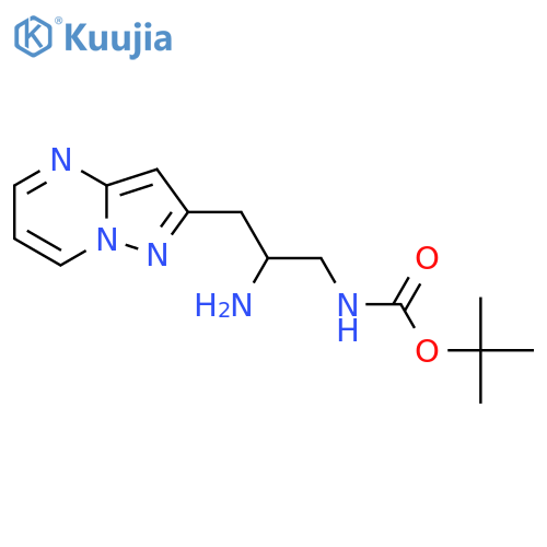 tert-butyl N-(2-amino-3-{pyrazolo1,5-apyrimidin-2-yl}propyl)carbamate structure