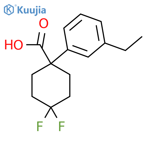 1-(3-ethylphenyl)-4,4-difluorocyclohexane-1-carboxylic acid structure