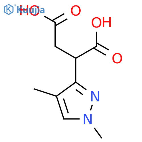 2-(1,4-dimethyl-1H-pyrazol-3-yl)butanedioic acid structure