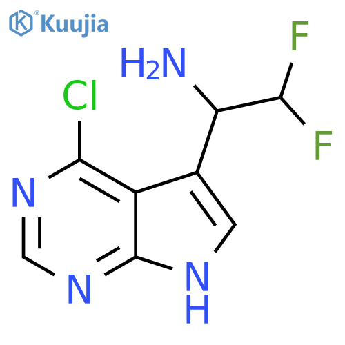 1-{4-chloro-7H-pyrrolo2,3-dpyrimidin-5-yl}-2,2-difluoroethan-1-amine structure