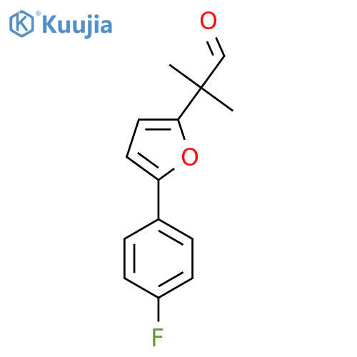 2-5-(4-fluorophenyl)furan-2-yl-2-methylpropanal structure