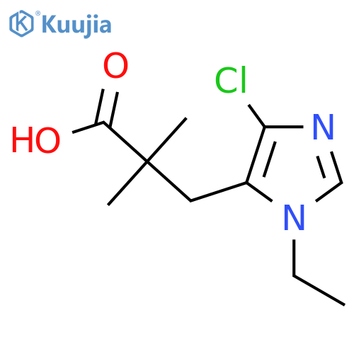 3-(4-chloro-1-ethyl-1H-imidazol-5-yl)-2,2-dimethylpropanoic acid structure