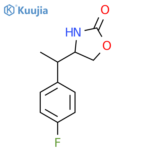 4-1-(4-fluorophenyl)ethyl-1,3-oxazolidin-2-one structure