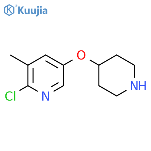 2-chloro-3-methyl-5-(piperidin-4-yloxy)pyridine structure