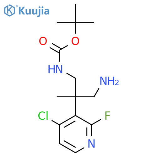 tert-butyl N-3-amino-2-(4-chloro-2-fluoropyridin-3-yl)-2-methylpropylcarbamate structure