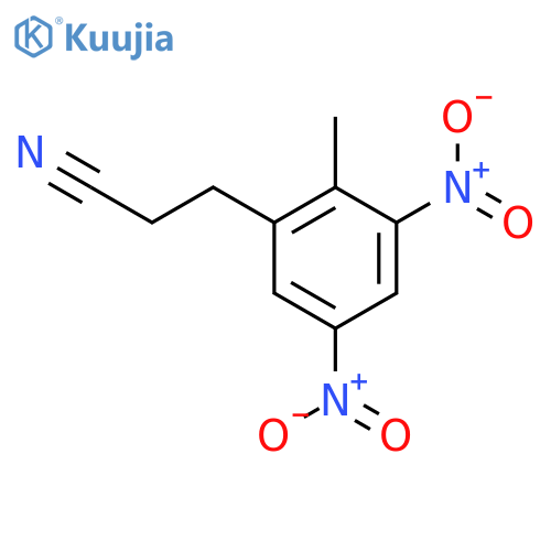 3-(2-methyl-3,5-dinitrophenyl)propanenitrile structure